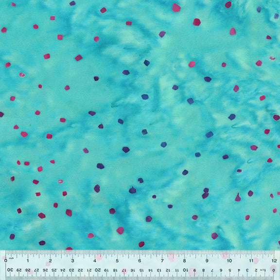 Found Batik Quilt Fabric - Dots in Sea Aqua - 716Q-8