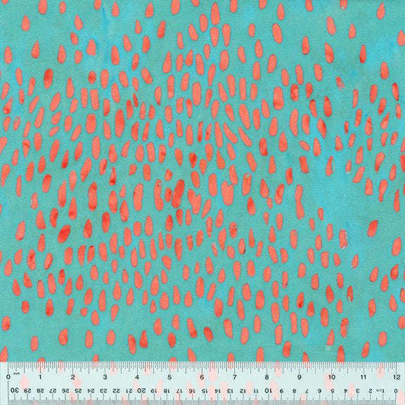 Found Batik Quilt Fabric - Rain in Saltwater Aqua - 714Q-7