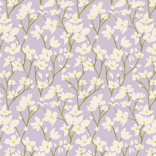 Fresh Linen Quilt Fabric - Dogwood in Moonlight Purple - FRE32306
