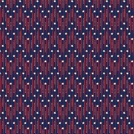 Friday Harbor Quilt Fabric - Zig Zag Texture in Navy Blue - 3175-77
