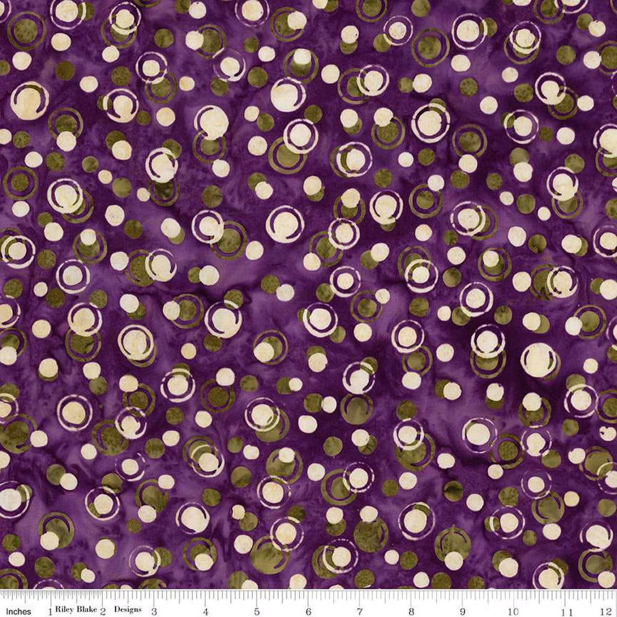 Fright This Way Expressions Batiks Quilt Fabric - Dots in Vineyard Purple - BT23333-188