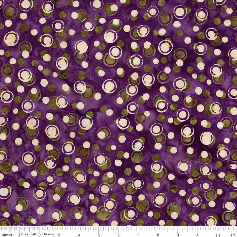 Fright This Way Expressions Batiks Quilt Fabric - Dots in Vineyard Purple - BT23333-188