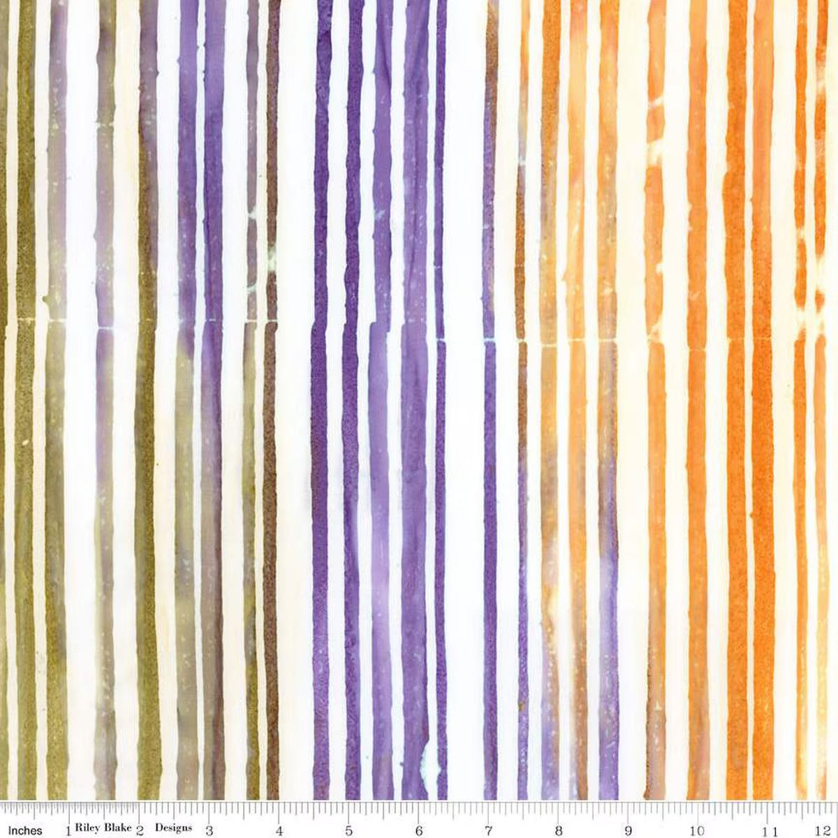 Fright This Way Expressions Batiks Quilt Fabric - Stripes in Brilliance White/Multi - BT23338-127