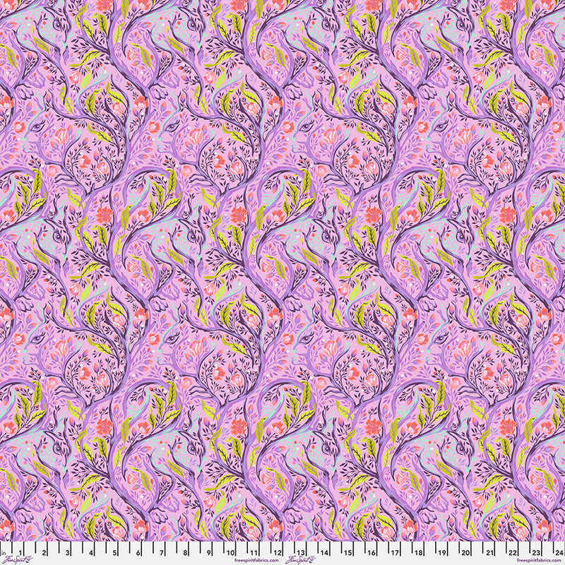 Full Moon Forest II Quilt Fabric by Tula Pink - Branch Manager in Blossom Purple - PWTP247.BLOSSOM