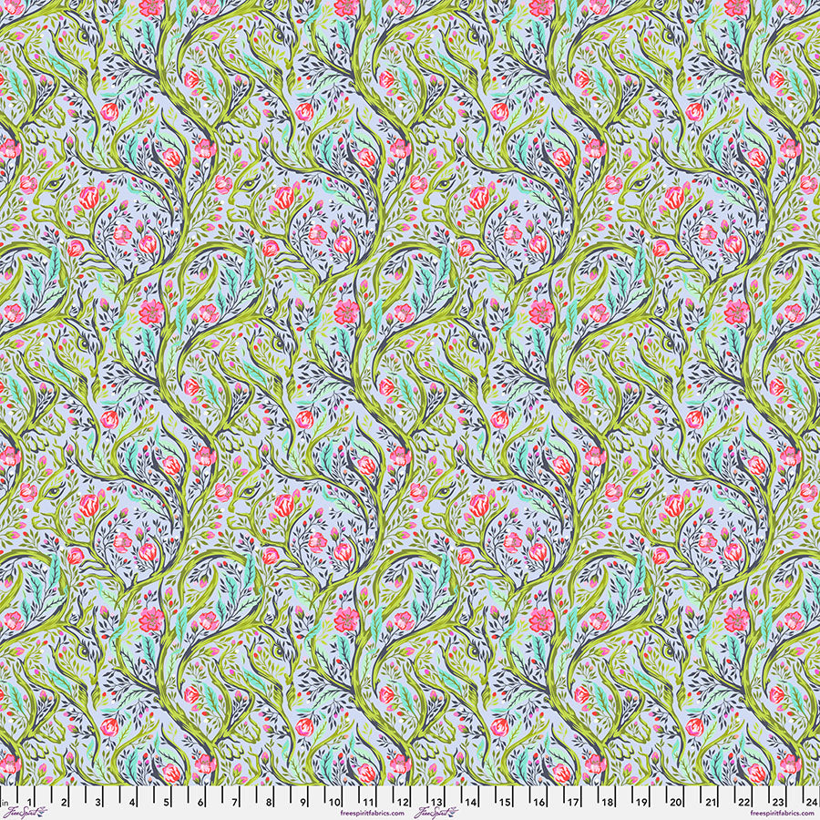 Full Moon Forest II Quilt Fabric by Tula Pink - Branch Manager in Starlight Blue - PWTP247.STARLIGHT