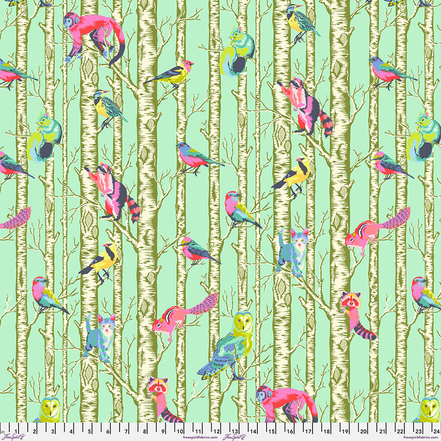 Full Moon Forest II Quilt Fabric by Tula Pink - Family Tree in Enchanted Green - PWTP245.ENCHANTED