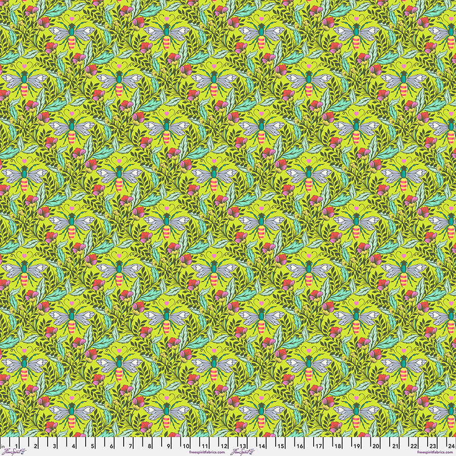 Full Moon Forest II Quilt Fabric by Tula Pink - Shake your Honey Maker in Enchanted Green - PWTP248.ENCHANTED