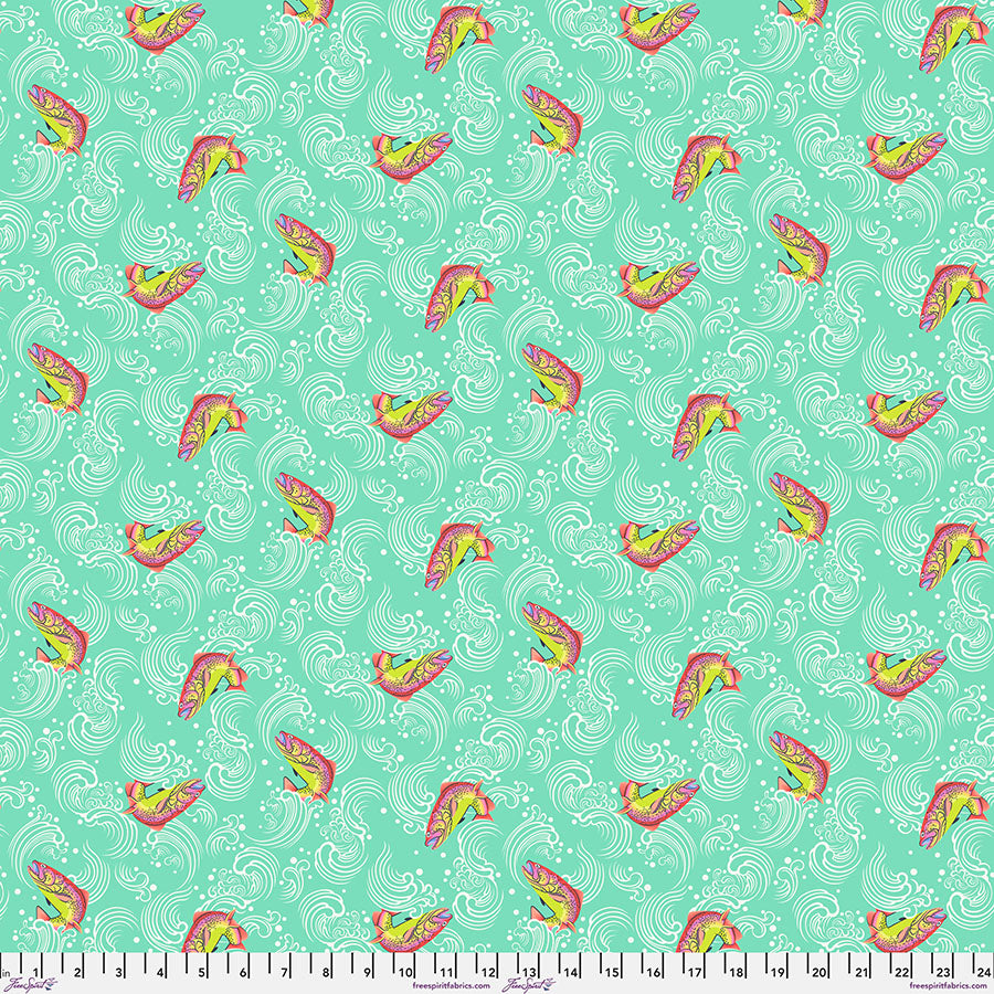 Full Moon Forest II Quilt Fabric by Tula Pink - Sofishticated in Enchanted Aqua - PWTP249.ENCHANTED