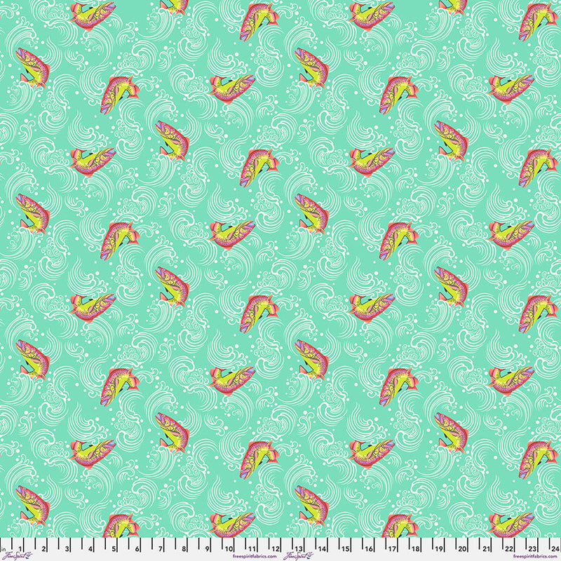 Full Moon Forest II Quilt Fabric by Tula Pink - Sofishticated in Enchanted Aqua - PWTP249.ENCHANTED