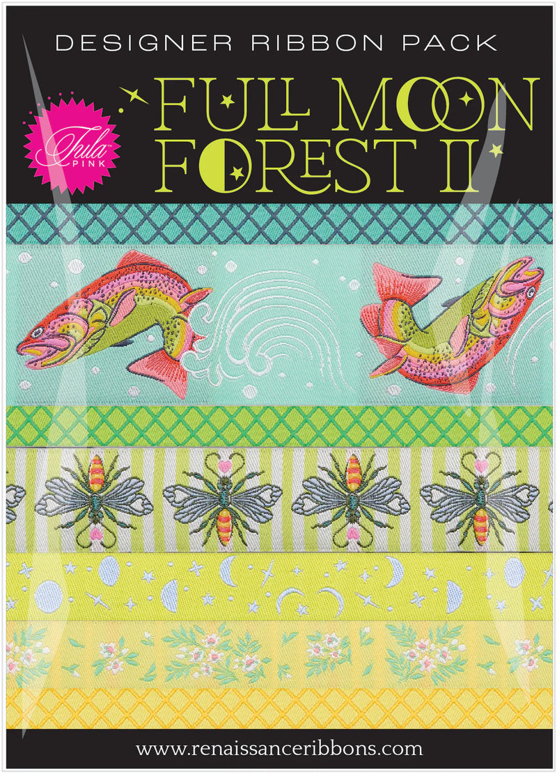 Full Moon Forest II Renaissance Ribbons by Tula Pink - Designer Ribbon Pack in Enchanted Blue/Yellow - DP-136 FMF II Enchanted