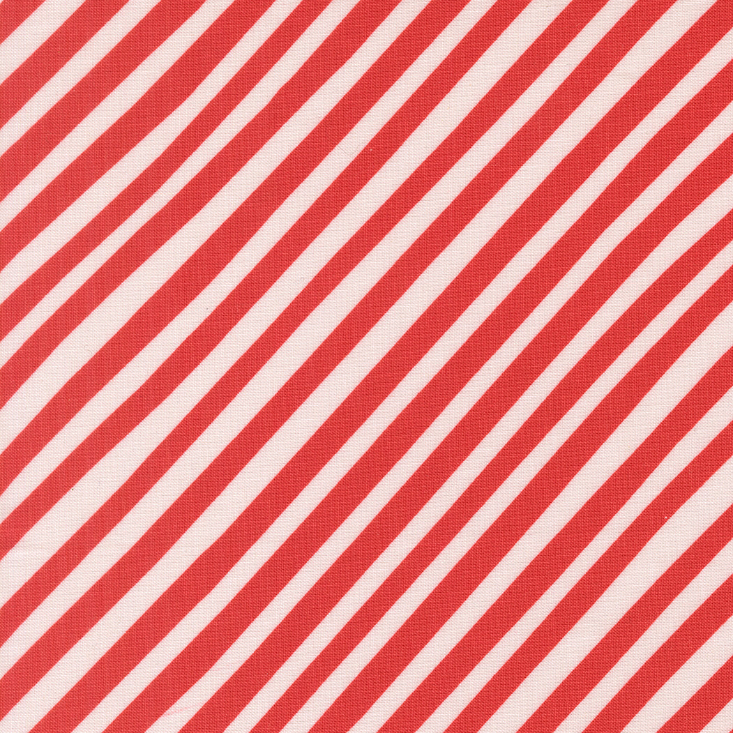 Funny Valentine Quilt Fabric - Diagonal Stripes in Love Red - 37146 16