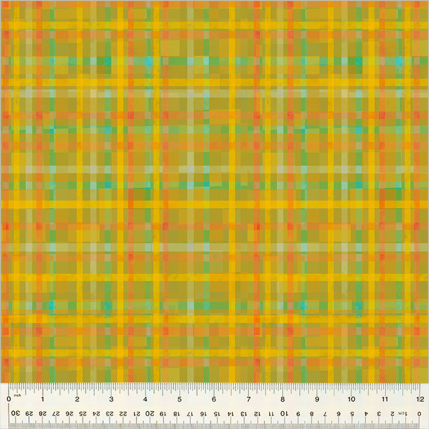 Fur-ever Friends Quilt Fabric - Playful Plaid in Yellow - 54537D-9