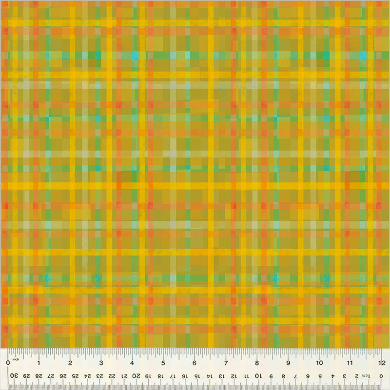 Fur-ever Friends Quilt Fabric - Playful Plaid in Yellow - 54537D-9