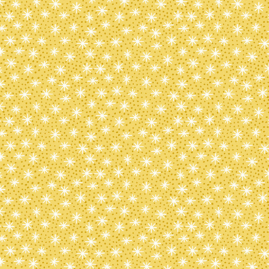 Furry and Bright Quilt Fabric - Star Dot in Yellow - A-588-Y