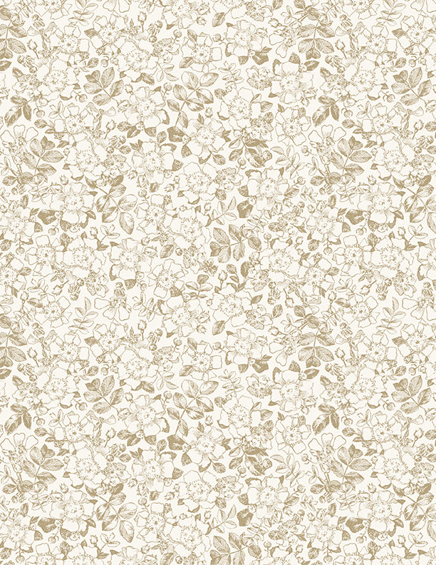 Garden Grace Quilt Fabric - Floral Toile in Cream - 3027 16531 122