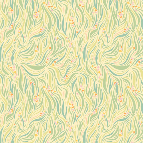 Gardenista Quilt Fabric -  Grassy Meadows Shine in Green - CUR8-GA-506