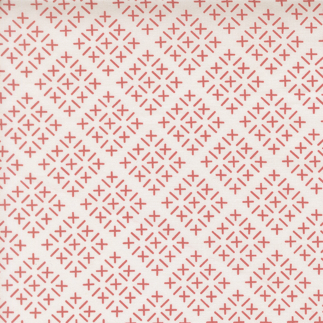 Gathered Bonbons Quilt Fabric - Chicken Scratch in Blush Burgundy/Cream - 18302 11