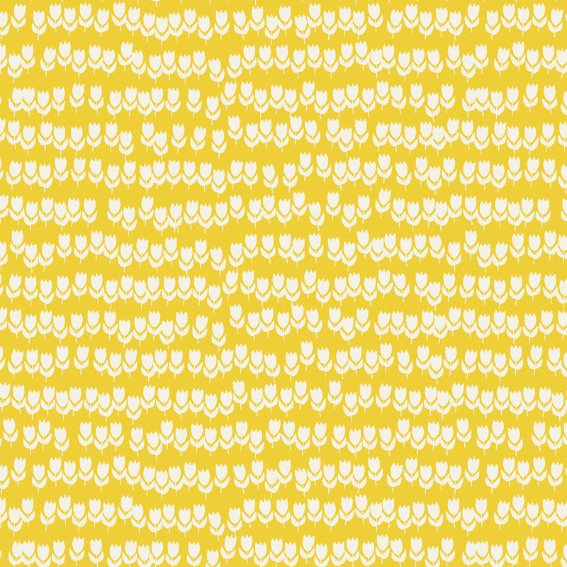 Gathering in the Garden Quilt Fabric by Cotton and Steel - Tulips in Ray of Sunshine Yellow - RC104-RS2