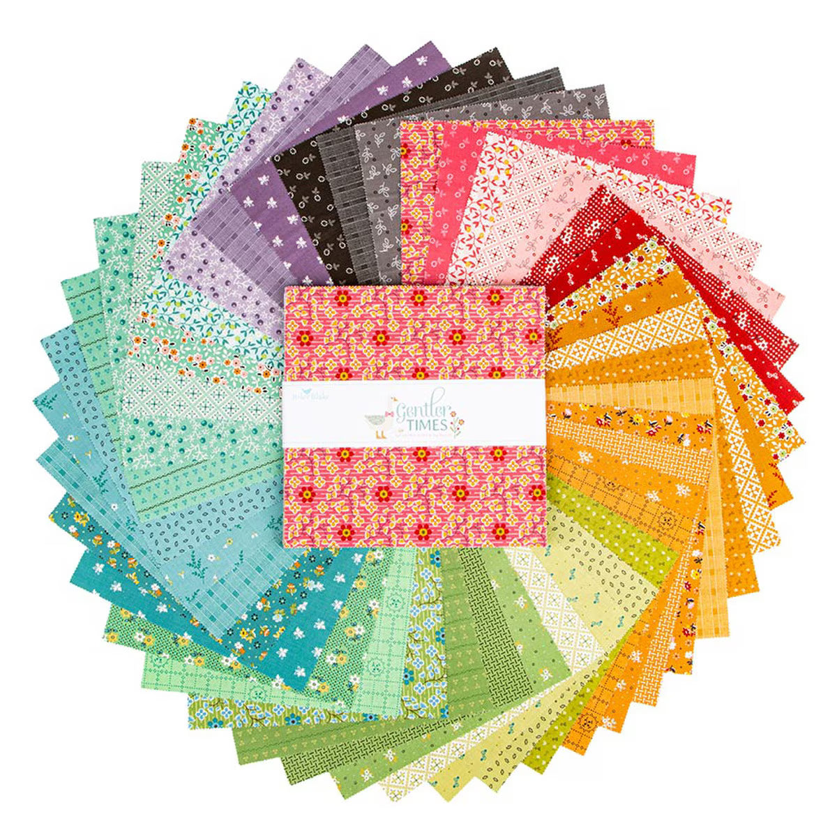 Gentler Times Quilt Fabric by Lori Holt - 10" Stacker - set of 42 10" squares - 10-16470-42