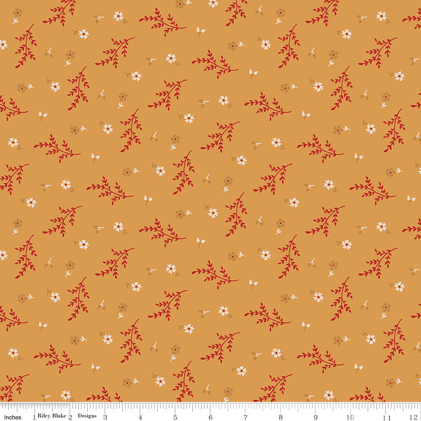 Gentler Times Quilt Fabric by Lori Holt - Delightful in Cider Gold - C16474-CIDER