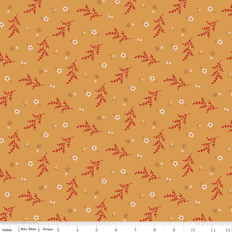 Gentler Times Quilt Fabric by Lori Holt - Delightful in Cider Gold - C16474-CIDER