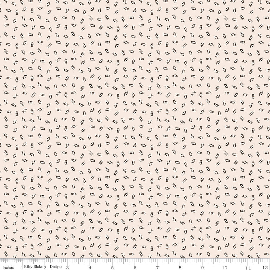 Gentler Times Quilt Fabric by Lori Holt - Olden Days in Raisin Cream/Brown - C16481-RAISIN