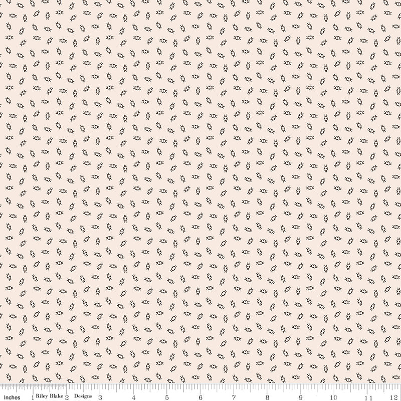Gentler Times Quilt Fabric by Lori Holt - Olden Days in Raisin Cream/Brown - C16481-RAISIN