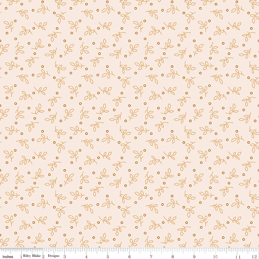 Gentler Times Quilt Fabric by Lori Holt - Pleasant in Cider Cream/Gold - C16482-CIDER
