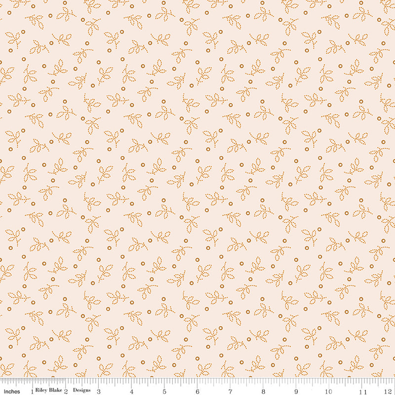 Gentler Times Quilt Fabric by Lori Holt - Pleasant in Cider Cream/Gold - C16482-CIDER