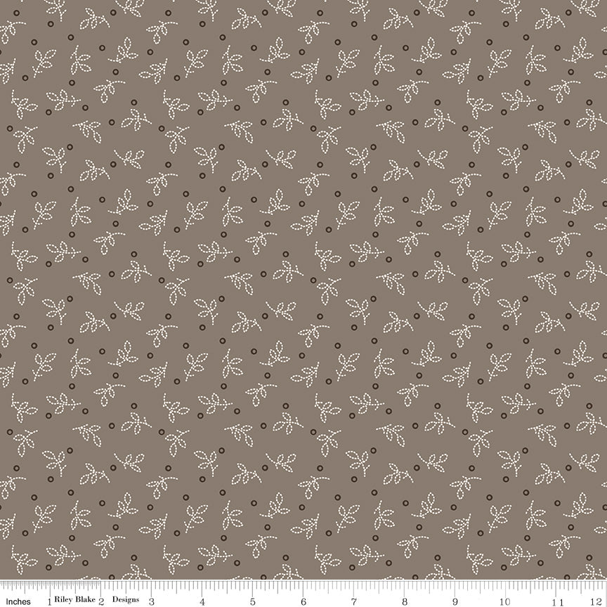 Gentler Times Quilt Fabric by Lori Holt - Pleasant in Pebble Taupe - C16482-PEBBLE