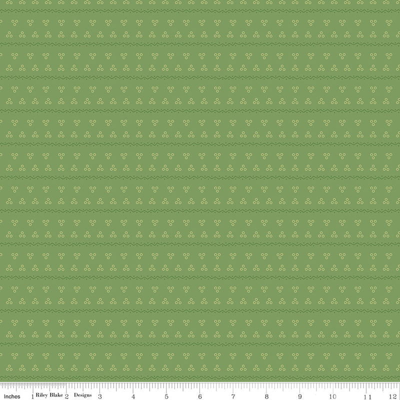 Gentler Times Quilt Fabric by Lori Holt - Remember in Basil Green - C16483-BASIL