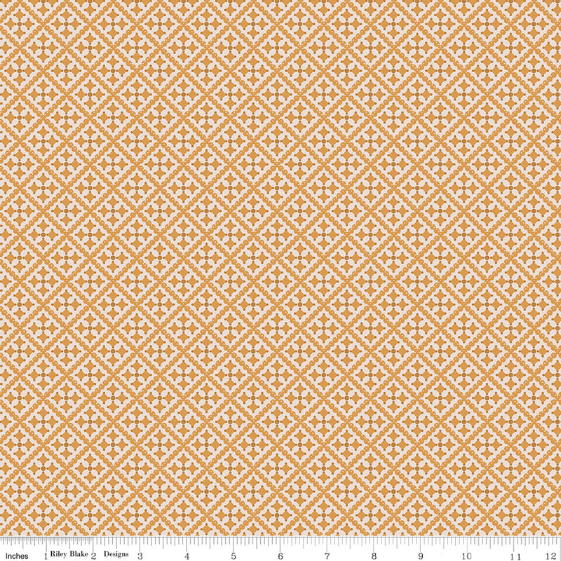 Gentler Times Quilt Fabric by Lori Holt - Shenanigans in Cider Gold - C16487-CIDER