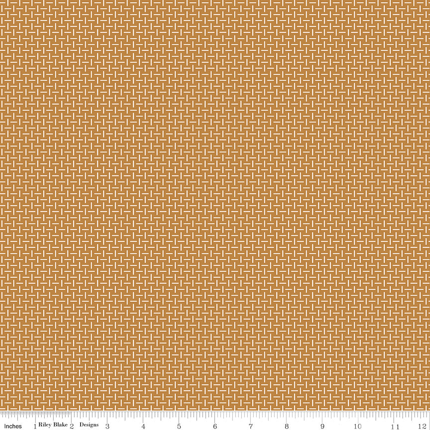 Gentler Times Quilt Fabric by Lori Holt - Splendid in Butterscotch Gold - C16486-BUTTERSCOTCH