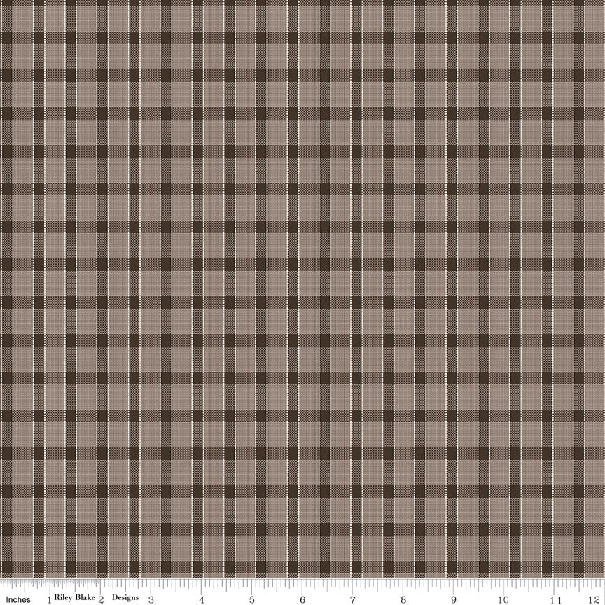 Gentler Times Quilt Fabric by Lori Holt - Whippersnapper in Raisin Brown - C16488-RAISIN