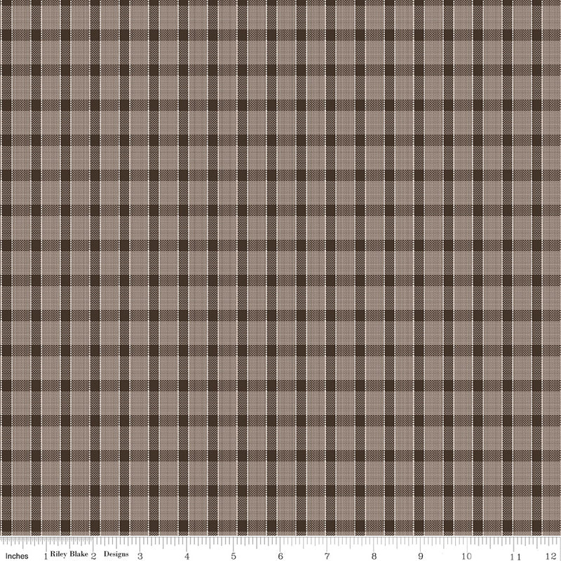 Gentler Times Quilt Fabric by Lori Holt - Whippersnapper in Raisin Brown - C16488-RAISIN