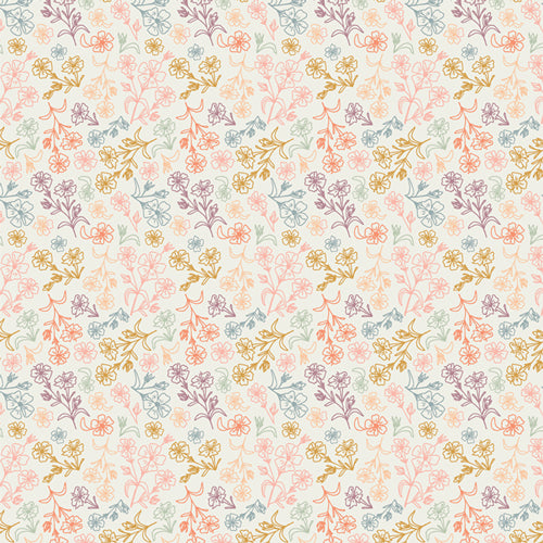GeoBloom Quilt Fabric - Confetti Blooms in White/Multi - SBC-GB-1032
