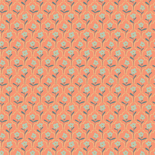 GeoBloom Quilt Fabric - Garden Archways in Peach - SBC-GB-1023