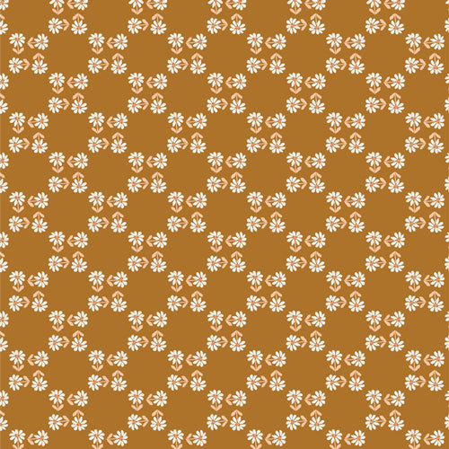 GeoBloom Quilt Fabric - Happy Daisy in Gold/Orange - SBC-GB-1033