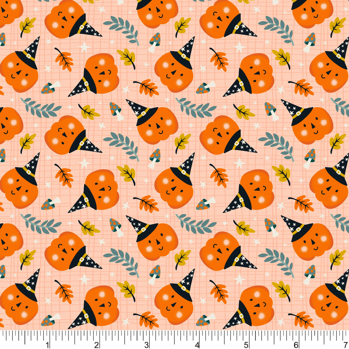 Ghostly Garden Quilt Fabric - Pumpkin Patch Party in Orange - PH0681