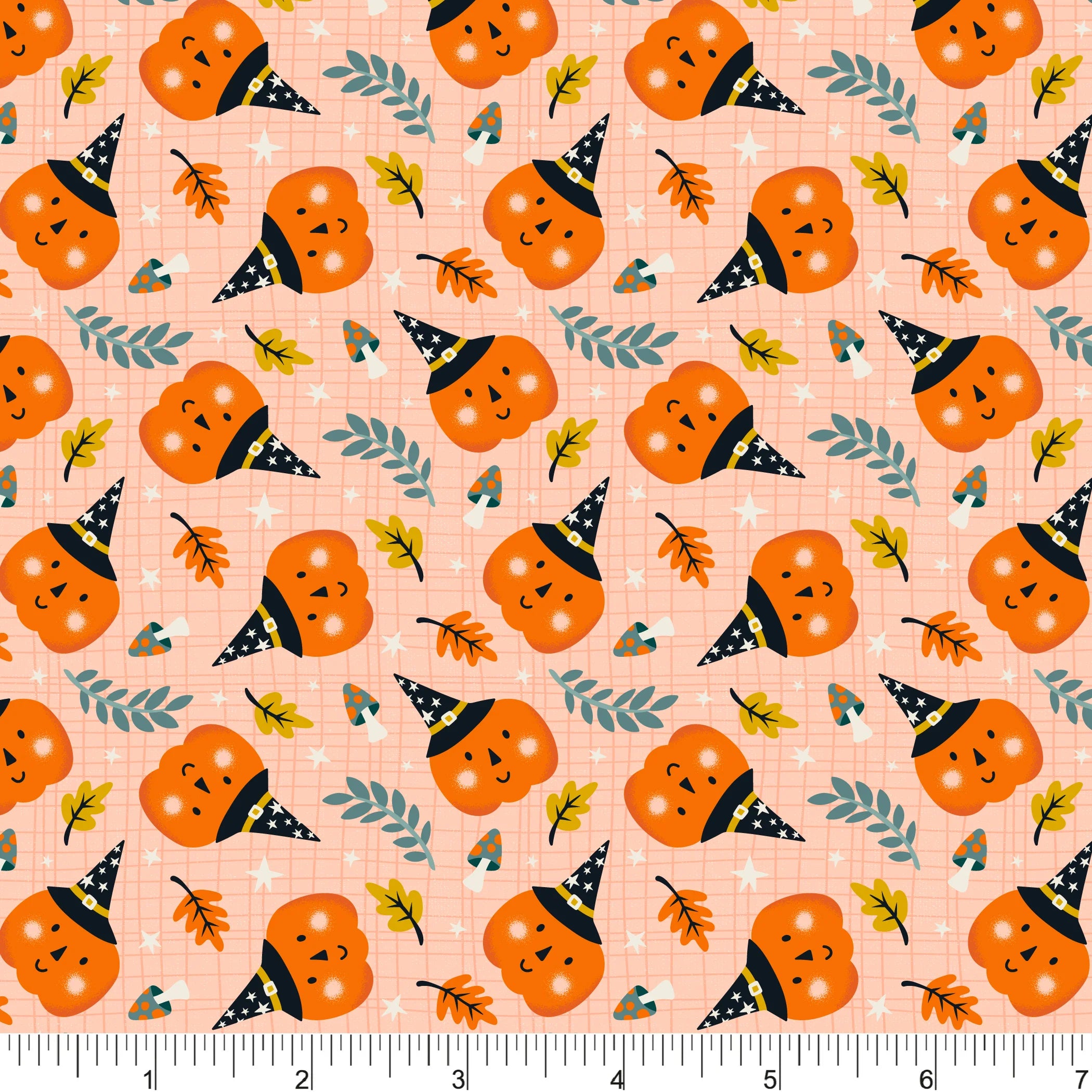 Ghostly Garden Quilt Fabric - Pumpkin Patch Party in Orange - PH0681
