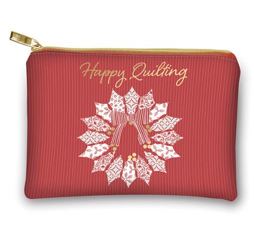 Glam Bag Zipper Pouch - Happy Quilting Wreath - 1005 85