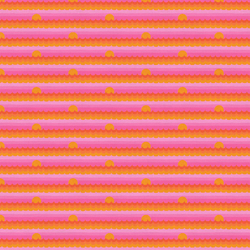 Goin' Surfin' Quilt Fabric - Heat Wave in Pink/Orange - 12024830
