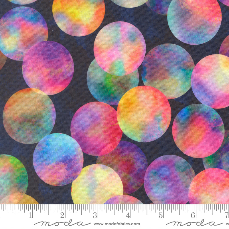 Gradients Gallery Quilt Fabric - Candescent Dots in Midnight Rain Black/Multi - 33883 11