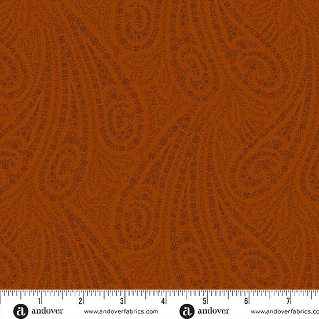 Grand Paisley Quilt Fabric by Jo Morton - Paisley in Burnt Orange - A-5866-R1