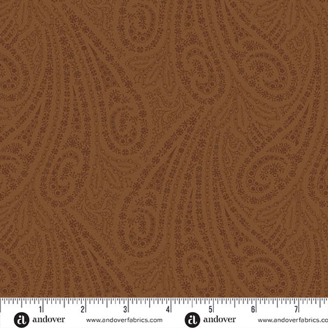 Grand Paisley Quilt Fabric by Jo Morton - Paisley in Cocoa Brown - A-5866-N3