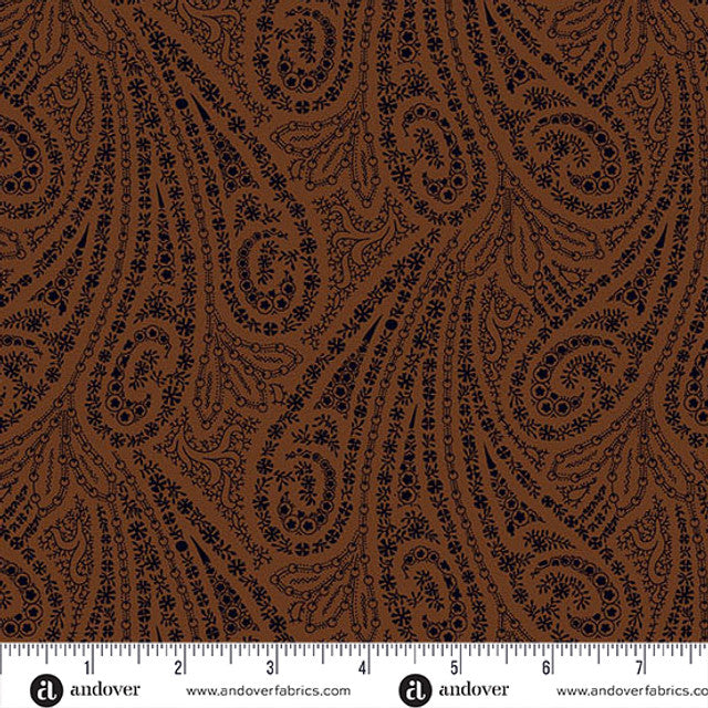 Grand Paisley Quilt Fabric by Jo Morton - Paisley in Coffee Brown - A-5866-N2