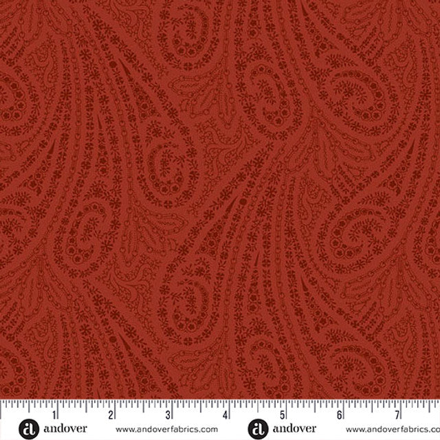 Grand Paisley Quilt Fabric by Jo Morton - Paisley in Crimson Red - A-5866-R