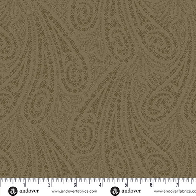 Grand Paisley Quilt Fabric by Jo Morton - Paisley in Incense Green/Gray - A-5866-V1