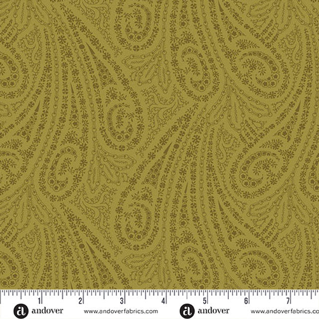 Grand Paisley Quilt Fabric by Jo Morton - Paisley in Jalapeno Green - A-5866-V2