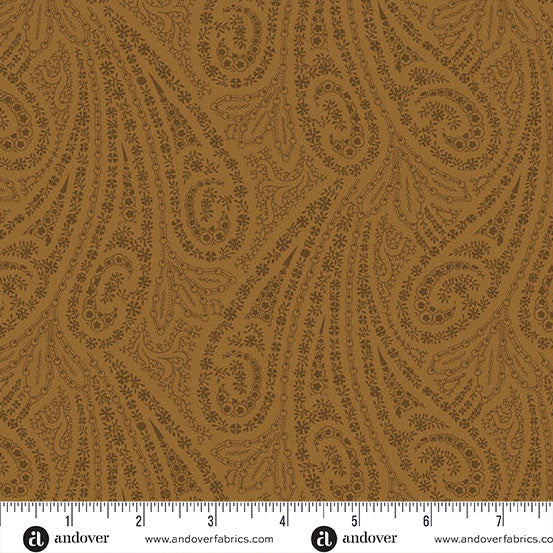 Grand Paisley Quilt Fabric by Jo Morton - Paisley in Leather Brown - A-5866-N1